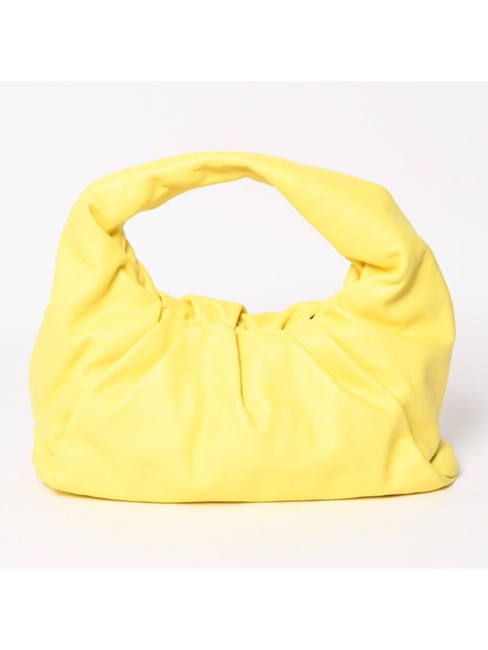 Bottega Veneta the Shoulder Pouch Handbag Lambskin Yellow Pleated